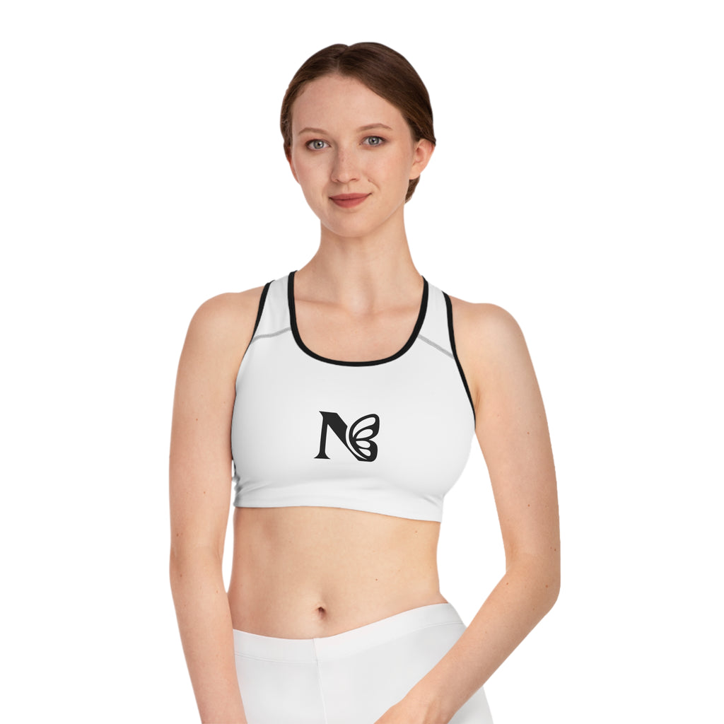 Butterfly N Logo Sports Bra — Minimal Athletic Crop Top