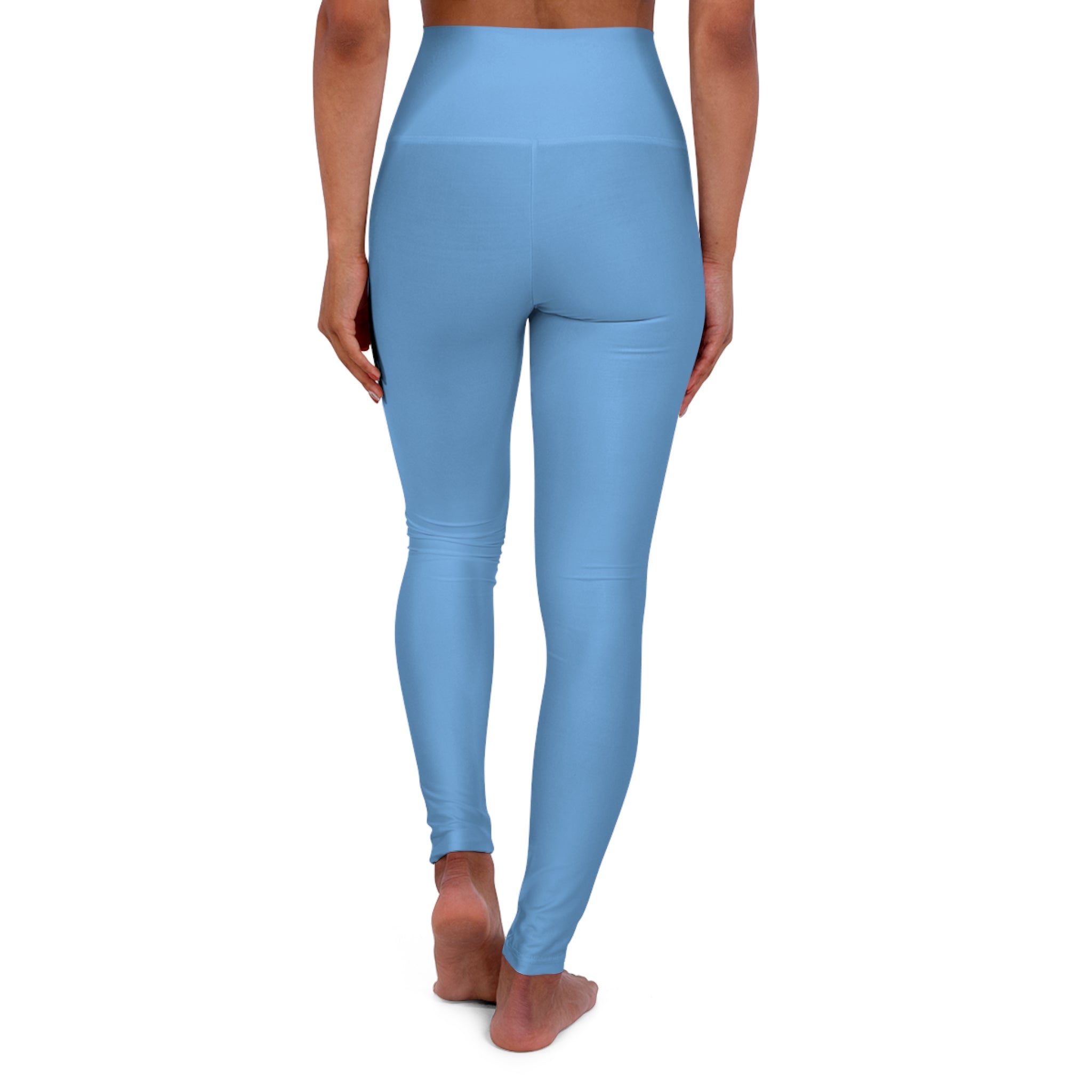 Sky Blue High-Waist Leggings with Nubein Logo – Yoga & Activewear