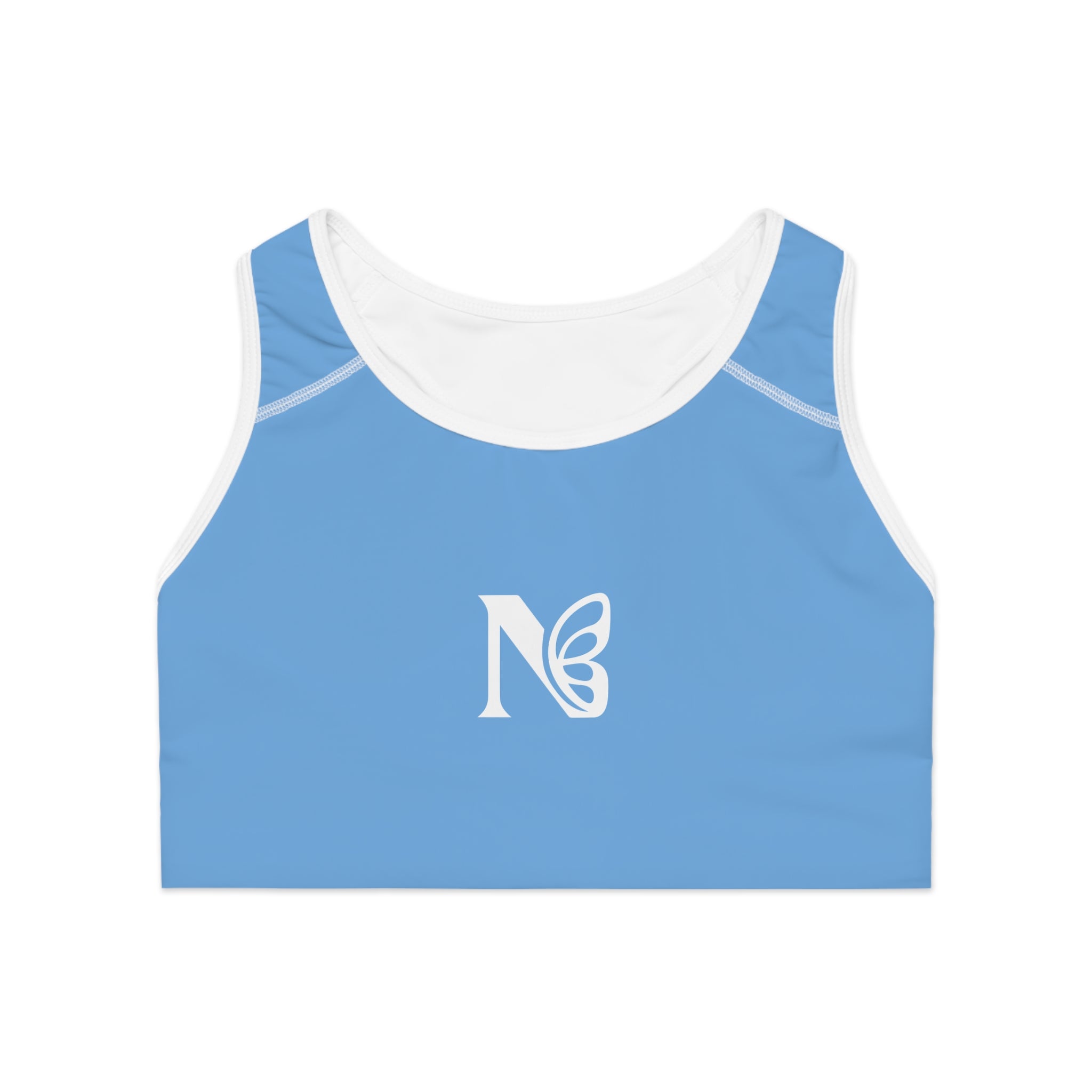 Blue Butterfly 'N' Sports Bra — Lightweight Racerback Activewear