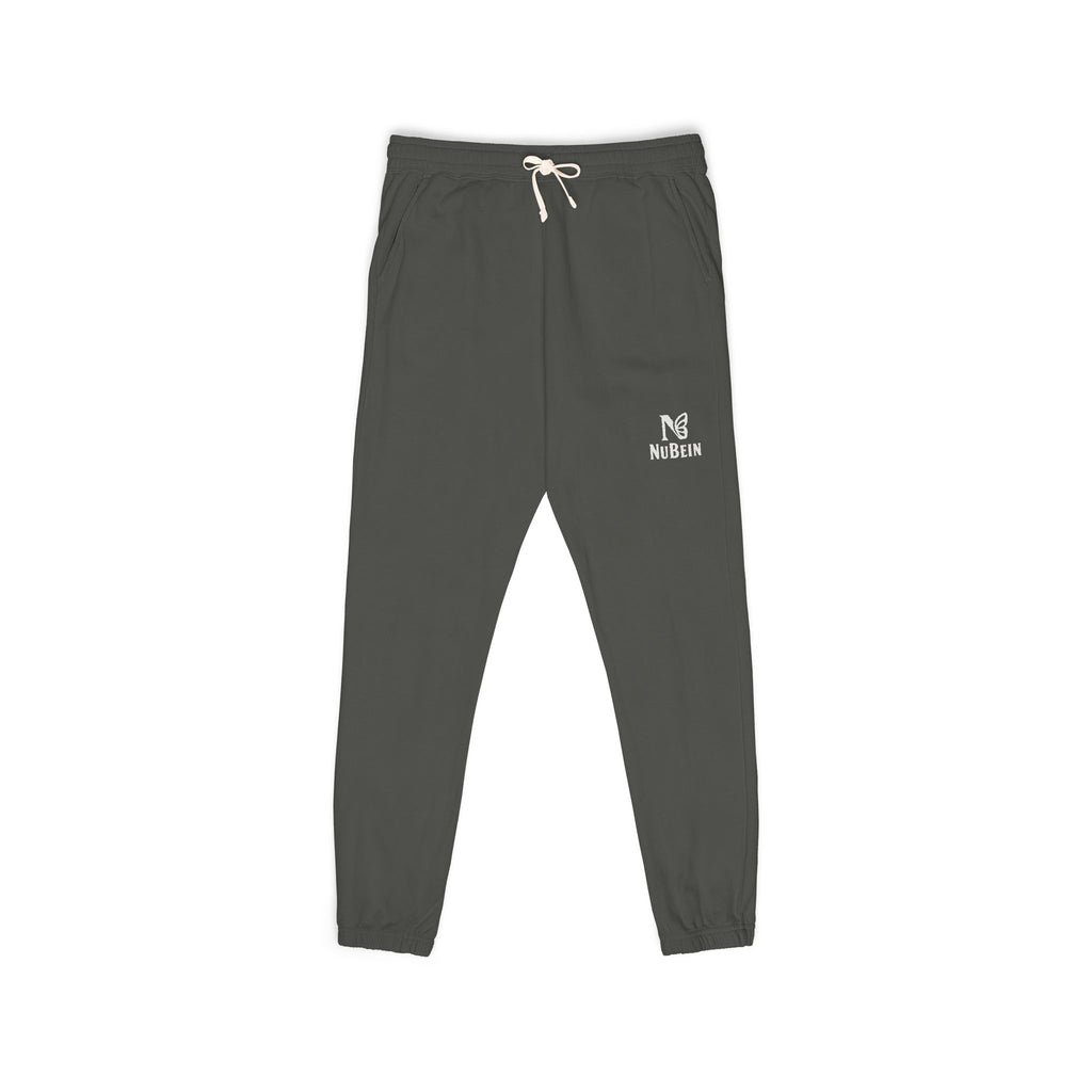 Minimal 'N' Logo Fleece Sweatpants — Cozy Garment-Dyed Joggers
