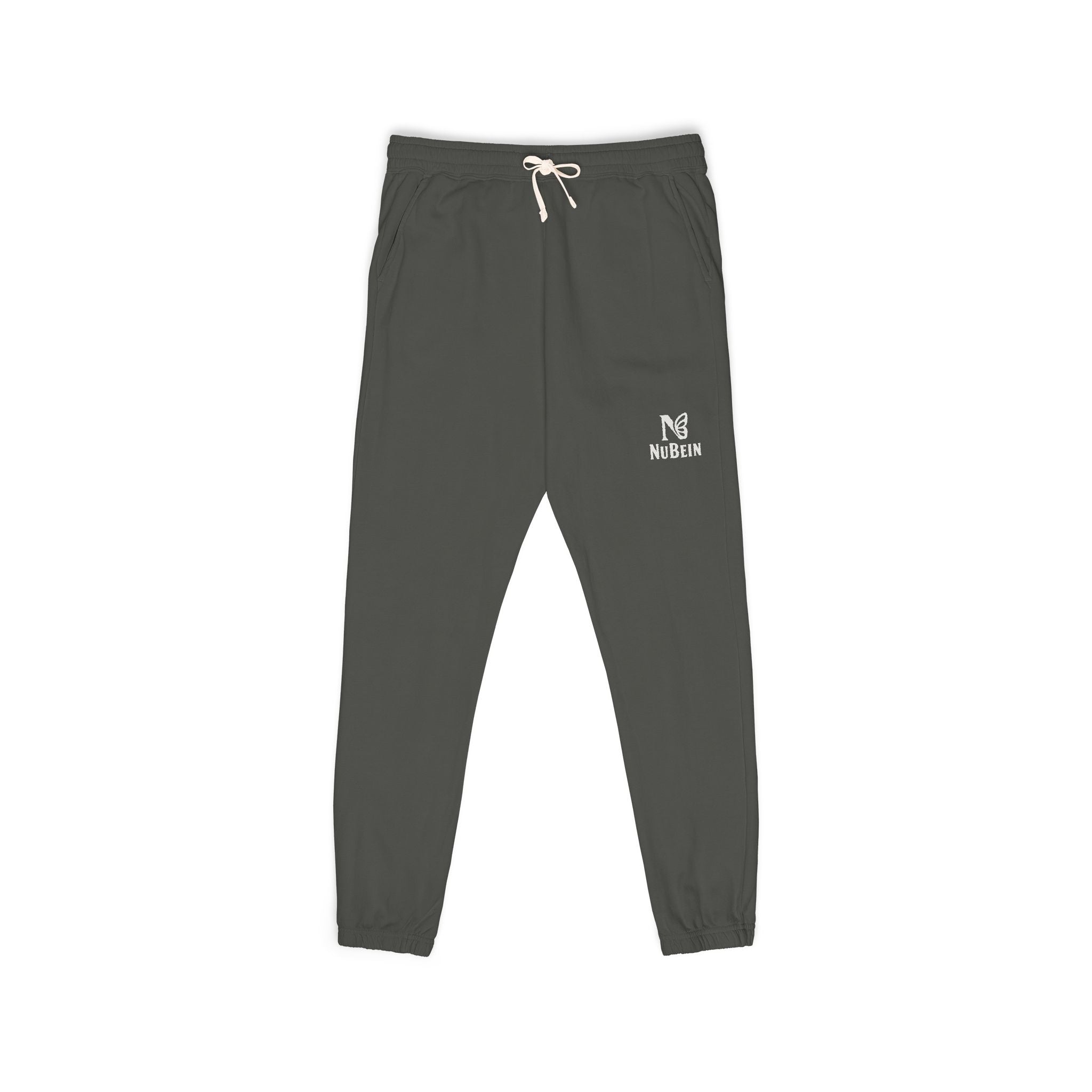 Minimal 'N' Logo Fleece Sweatpants — Cozy Garment-Dyed Joggers