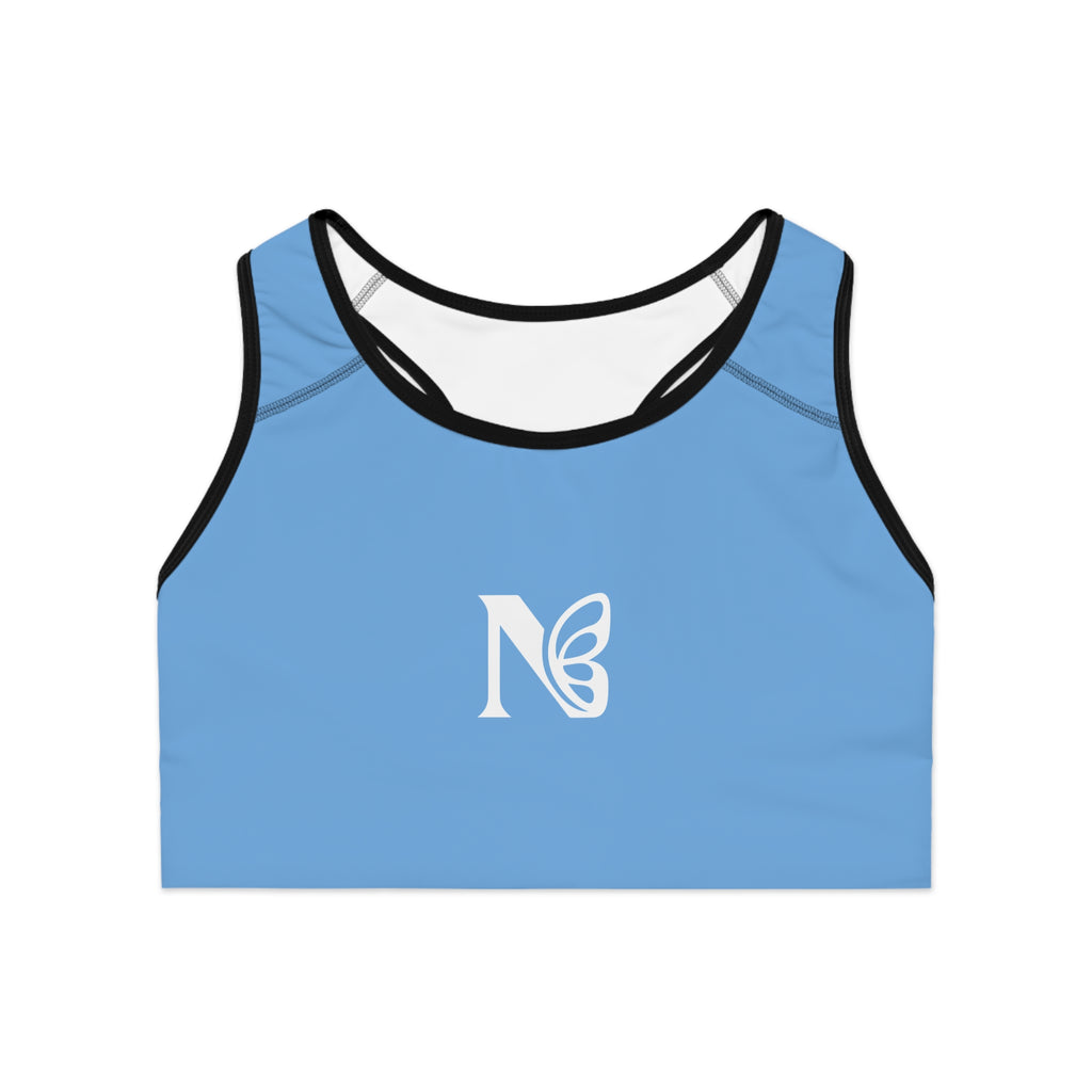 Blue Butterfly 'N' Sports Bra — Lightweight Racerback Activewear