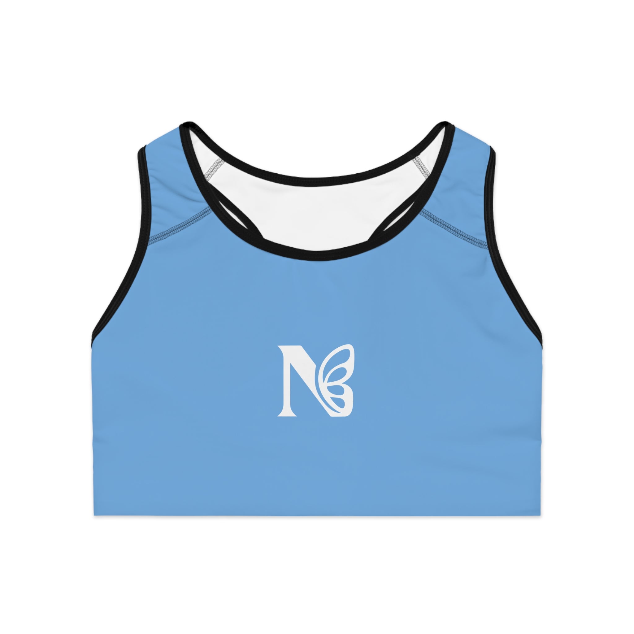 Blue Butterfly 'N' Sports Bra — Lightweight Racerback Activewear