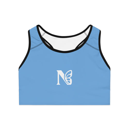 Blue Butterfly 'N' Sports Bra — Lightweight Racerback Activewear