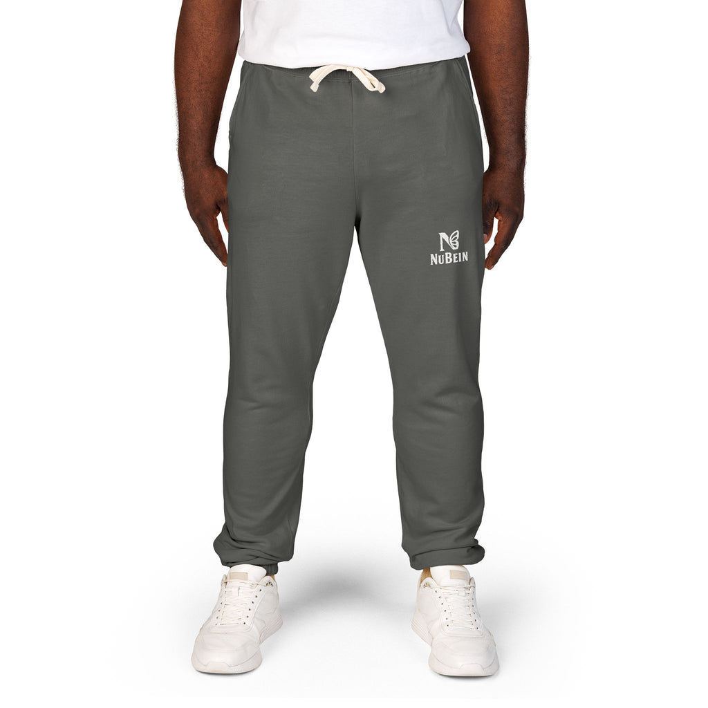 Minimal 'N' Logo Fleece Sweatpants — Cozy Garment-Dyed Joggers